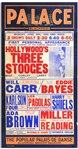 12.5 x 24 Poster From June 1939 Advertising The Three Stooges Show at the Blackpool Palace in England -- Curly Misspelled as Curley
